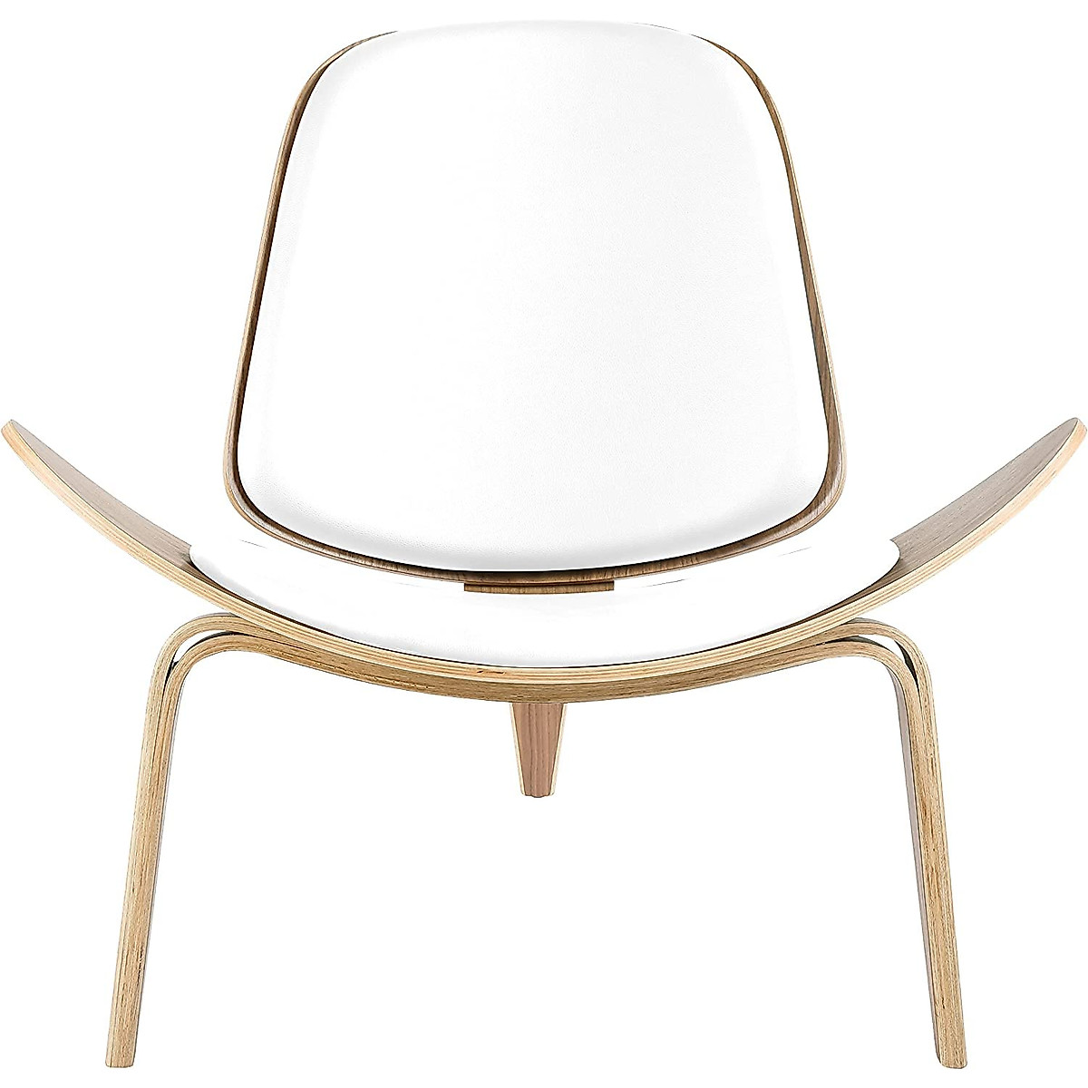 Mid Century Lounge Chair - Stylish White Shell Design
