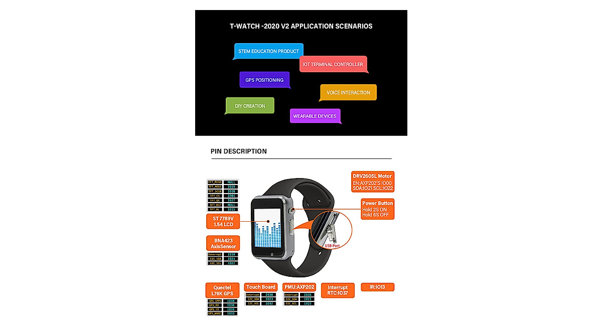 WayPonDEV T-Watch 2020 V2: Programmable ESP32 Smartwatch