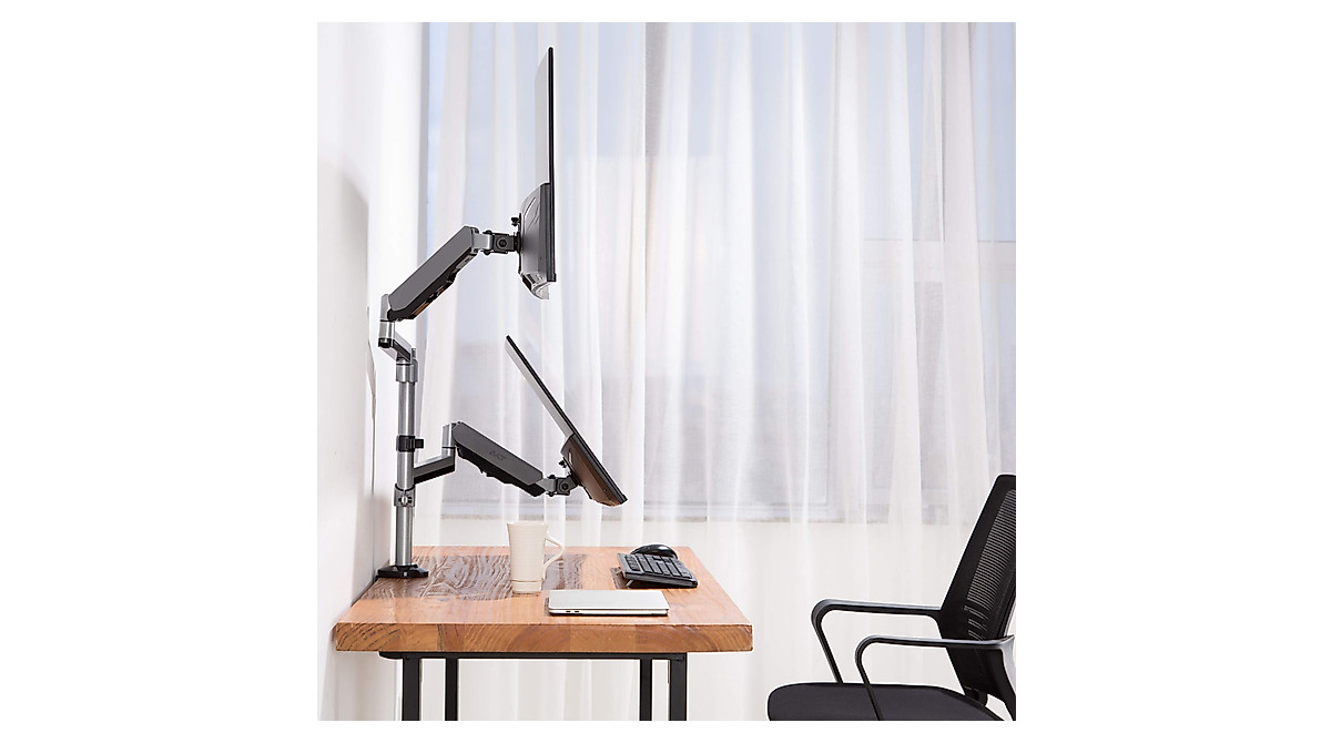 AVLT Dual Monitor Arm Mount for Ergonomic Dual Setup