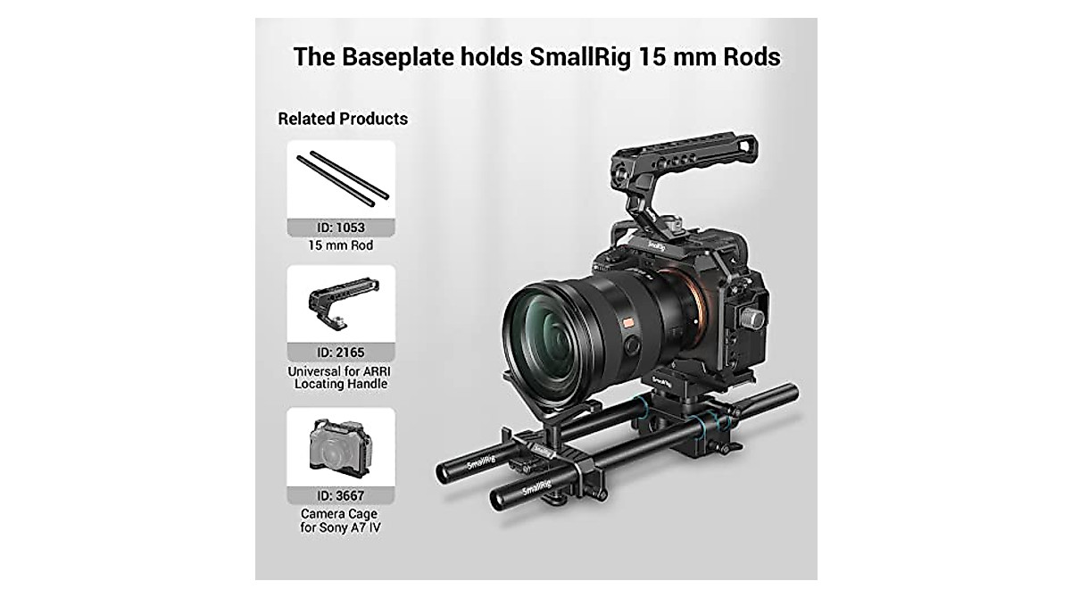 SMALLRIG 15mm Rail Support System for DSLR & Mirrorless Cameras