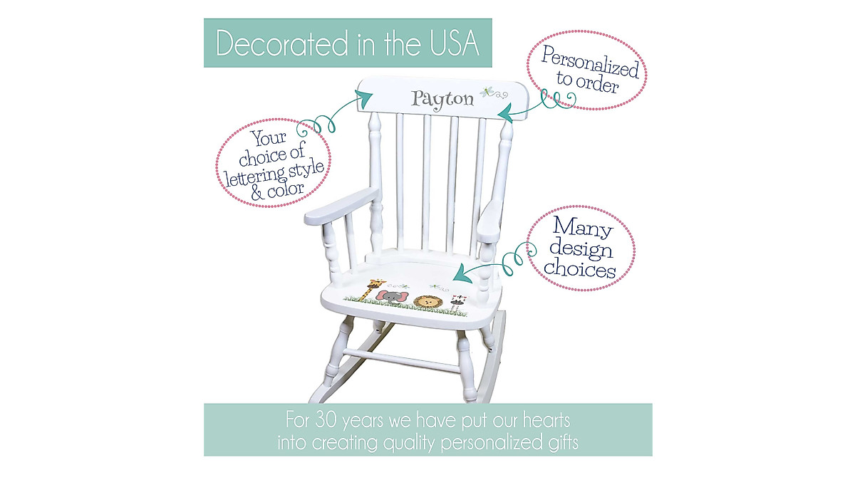 My Bambino Personalized Wood Rocking Chair for Boys | Custom Gift