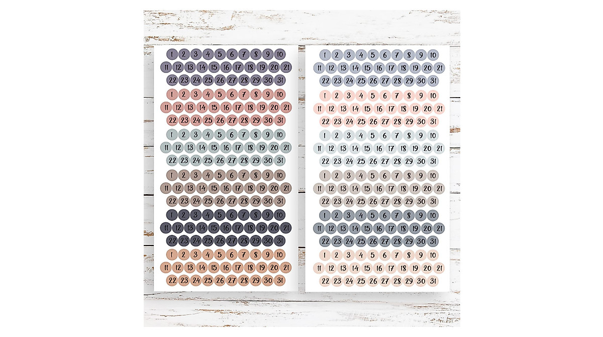 Date Dots 12 Months Stickers for Planners | Dreamy Boho Style