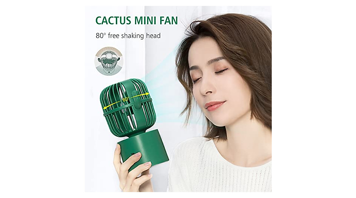 Bilibala Cactus USB Fan - Quiet & Portable 3-Speed Cooling