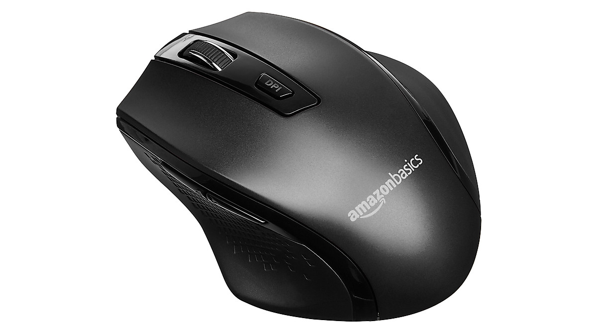 Amazon Basics Ergonomic Wireless Mouse - DPI Adjustable