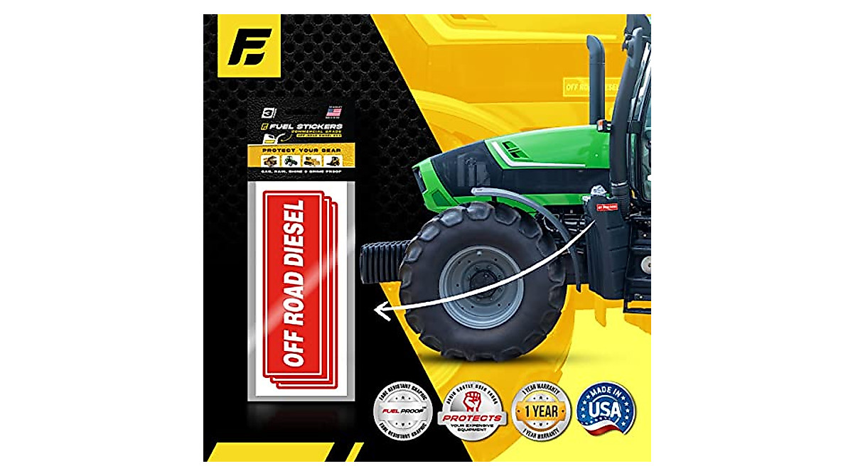 Off Road Diesel Stickers for Fuel Tanks - Heavy Equipment Safety