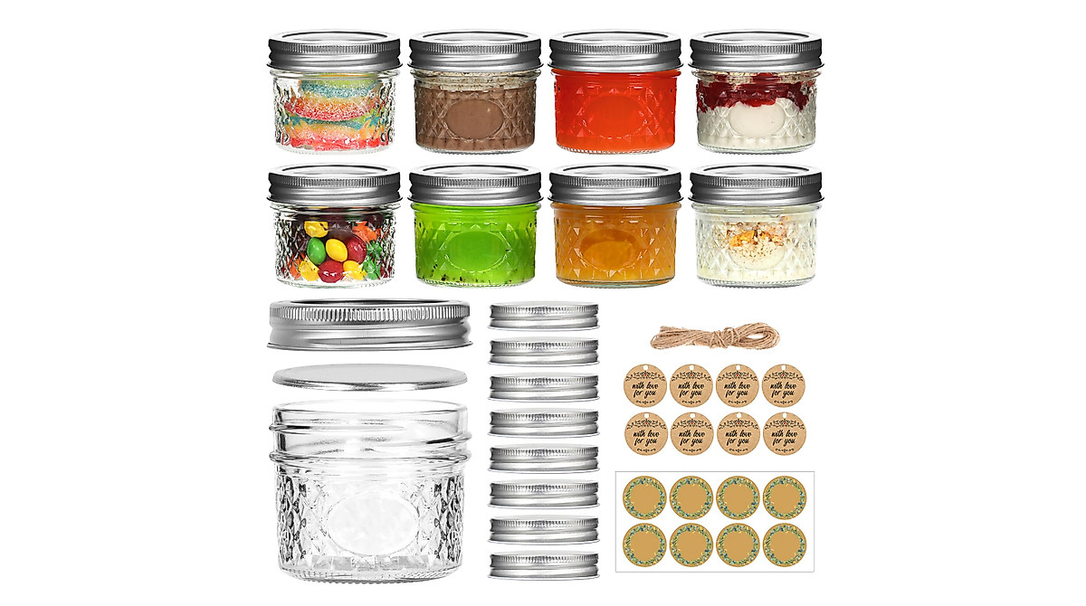 Mini Mason Jars 4oz - Ideal for Canning & DIY Projects