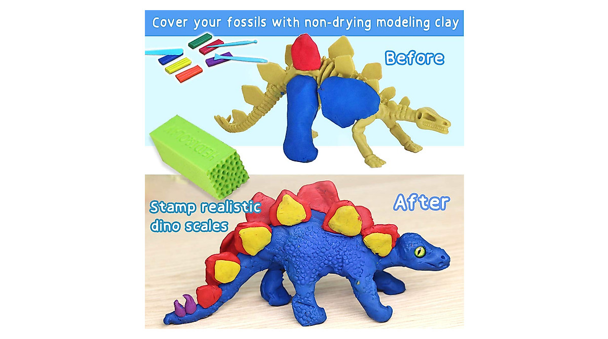 Modeling Clay Dinosaurs Kit for Kids 5-8 - Non-Dry & Fun
