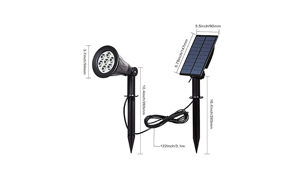 T-Sun Color Changing Solar Spotlights - 2 Pack for Outdoor Decor