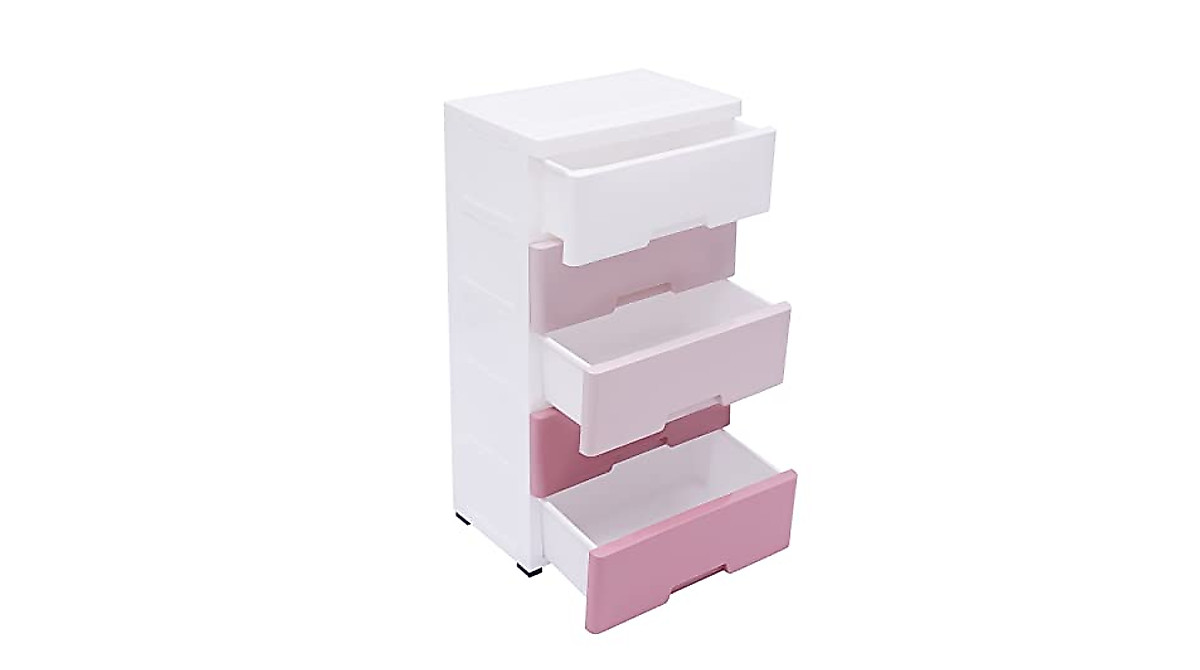 Gdrasuya10 Pink Plastic Drawers - Stylish 5-Drawer Storage Cabinet