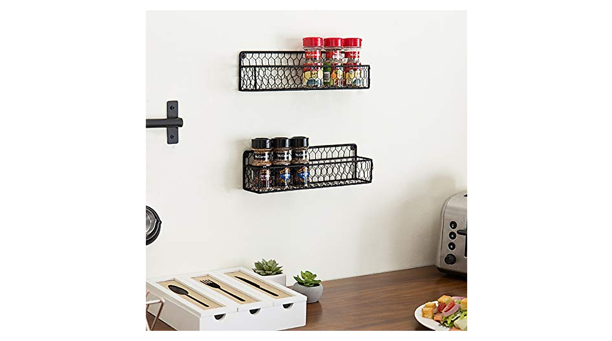 MyGift Chicken Wire Spice Racks - Stylish Kitchen Organizer
