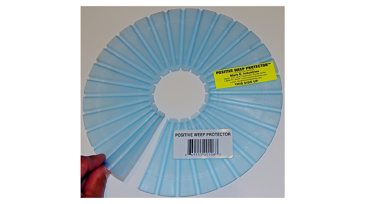 Positive Weep Hole Protector for Efficient Drainage