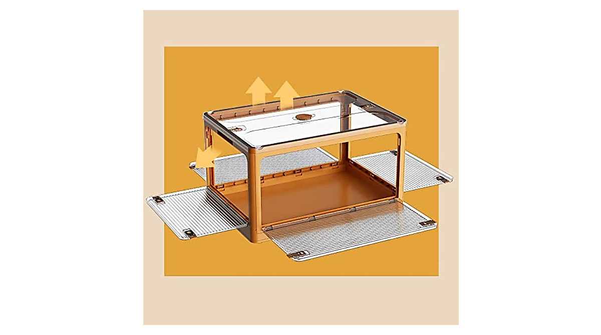 Clear Collapsible Storage Box with Wheels & 5 Doors
