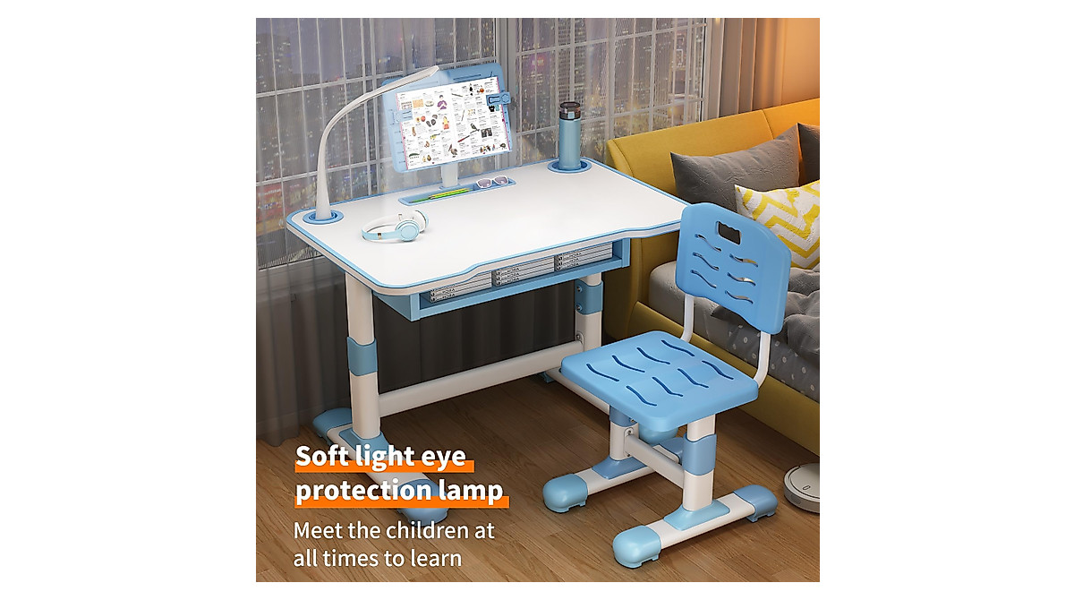 Kids Study Desk and Chair Set - Adjustable & Spacious Learning Space