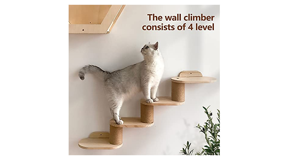 Stylish Cat Wall Shelves & Ladders - 4 Levels of Fun