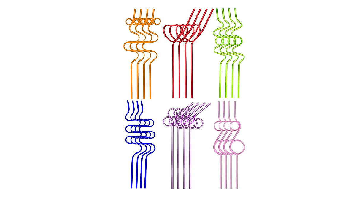 Crazy Silly Reusable Straws - Colorful, Fun Drinking Straws for Kids ...