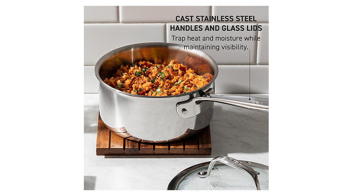 T-fal Pro Tri-Ply Stainless Steel Cookware Set – Durable & Stylish 10 ...