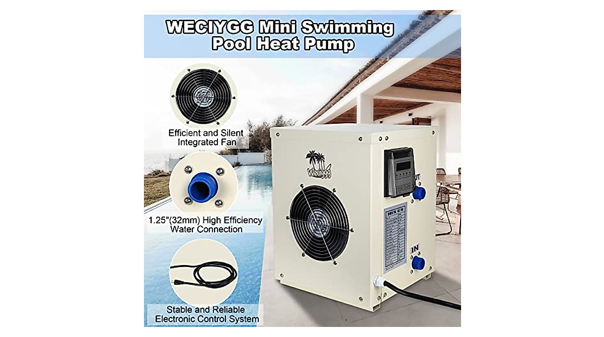WECIYGG Mini Swimming Pool Heat Pump - 12000 BTU