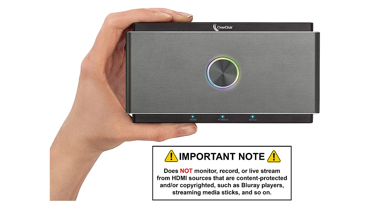ClearClick HD Capture & Stream Card - 4K HDMI to 1080P Streaming
