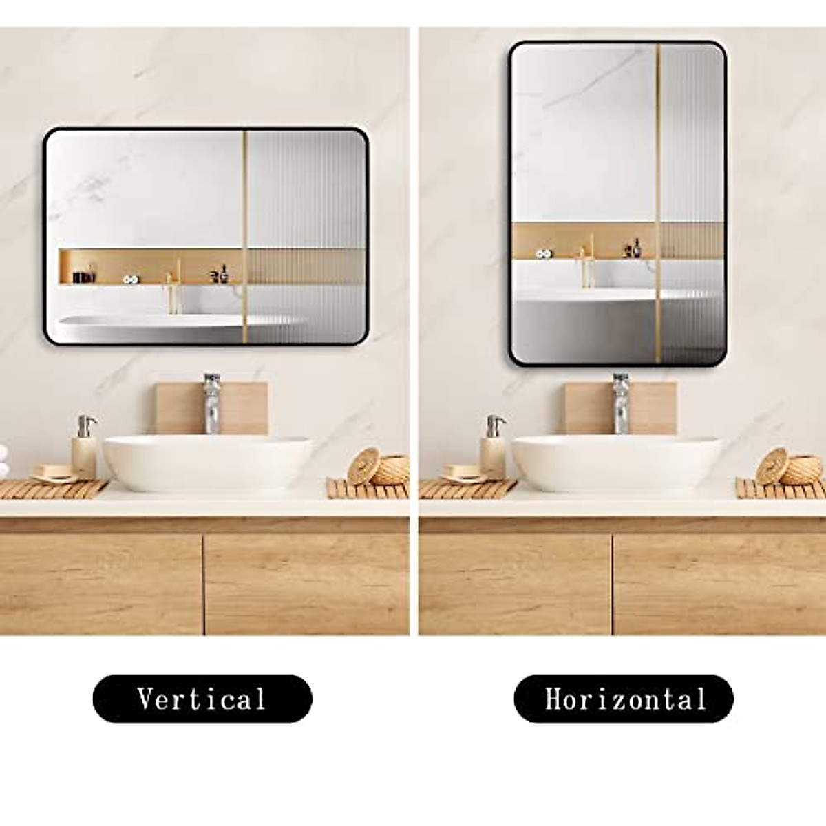 ARTWIND 40x30 Inch Wall Mirror - Modern Bathroom & Vanity Decor
