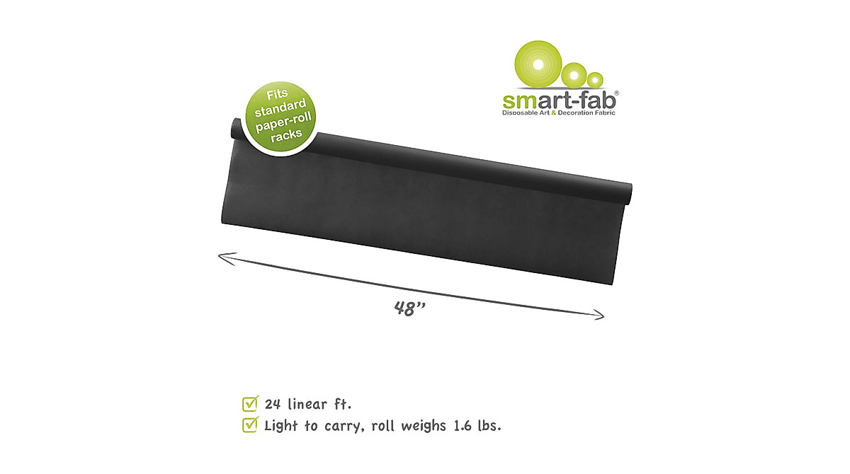 Smart-Fab Craft Fabric Roll - Black, 48