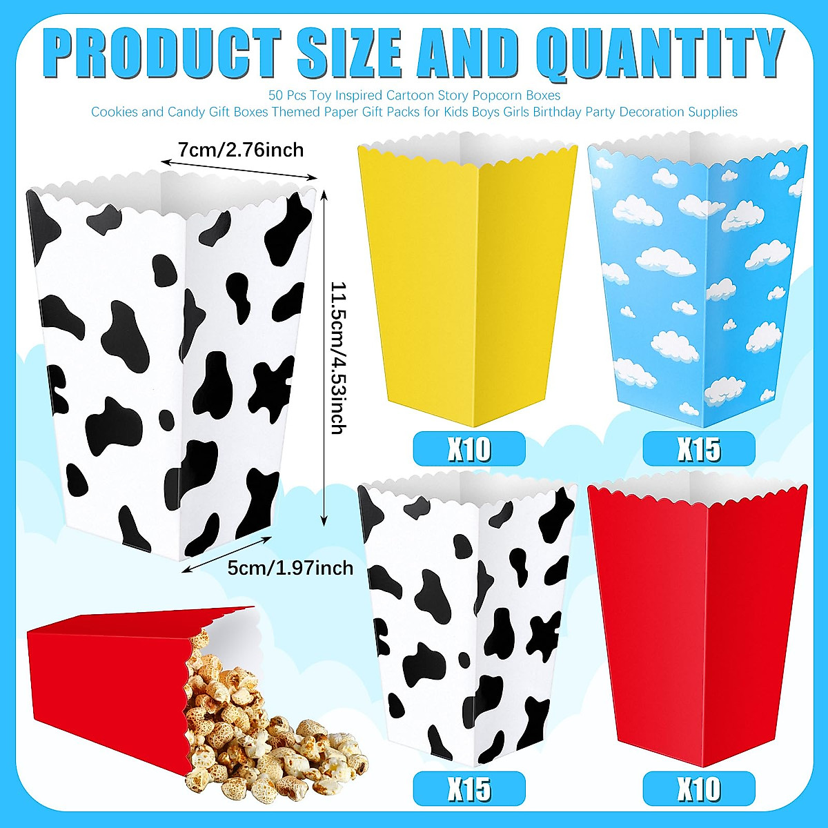 Dunzoom Cartoon Popcorn Boxes | Fun Party Favors