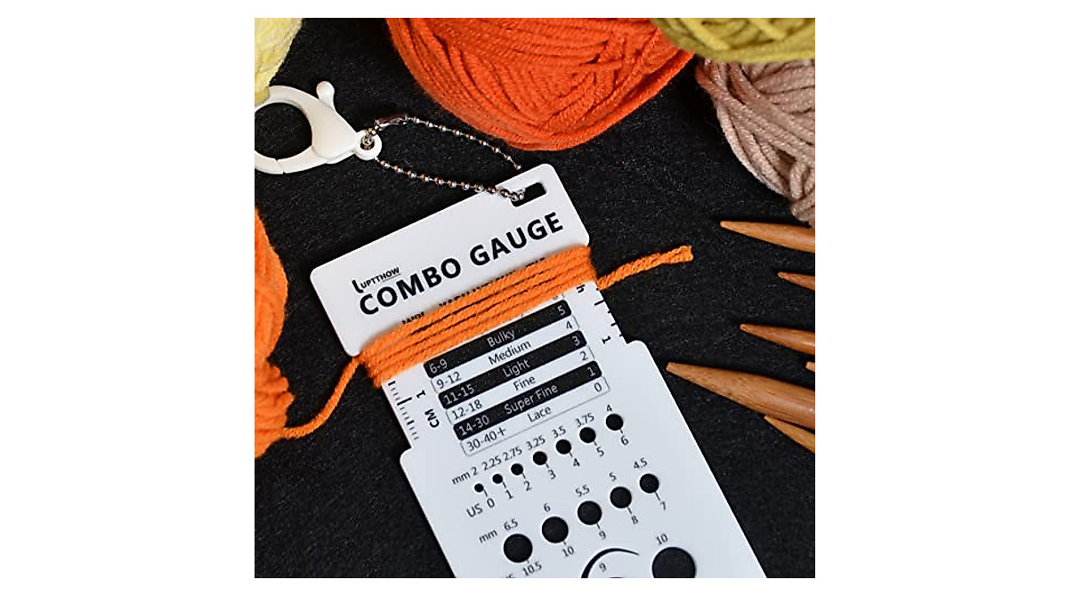 UPTTHOW Knitting Needle Gauge for Precise Yarn & Needle Measurement
