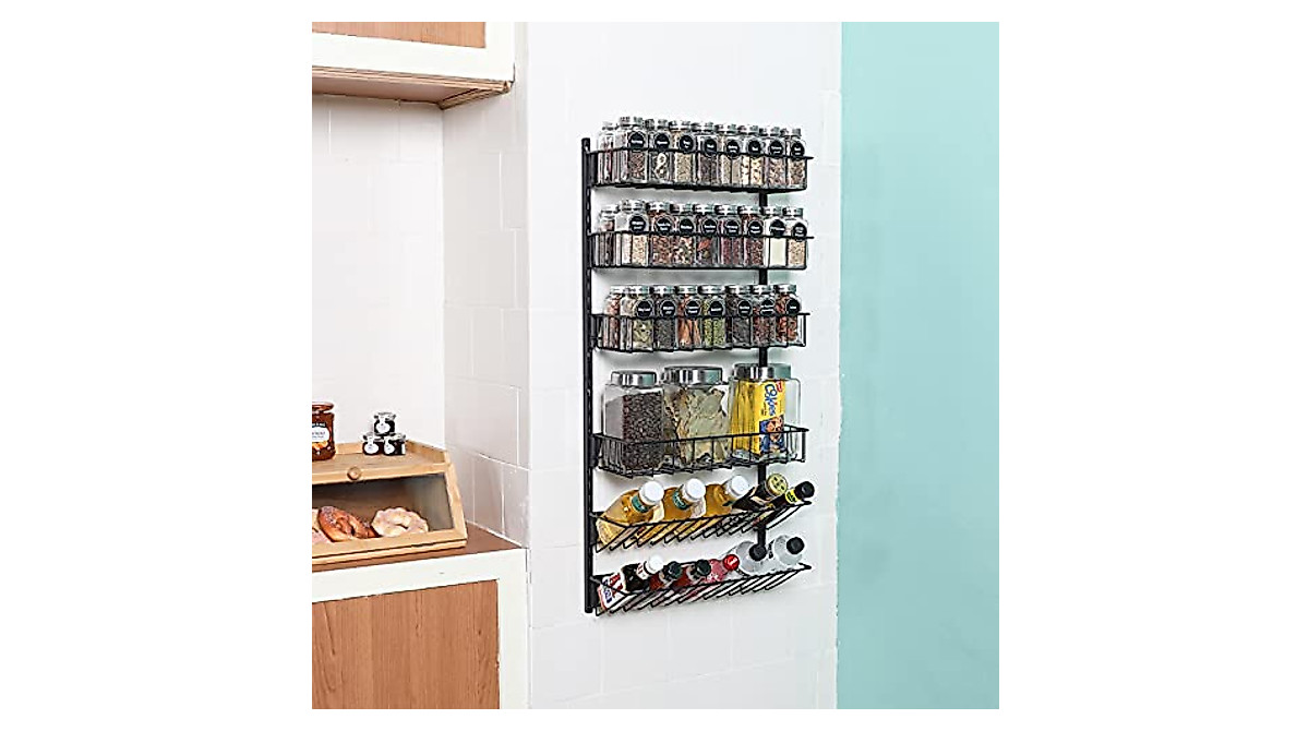 X-cosrack 6 Tier Wall Mounted Spice Rack Organizer - Space Saver