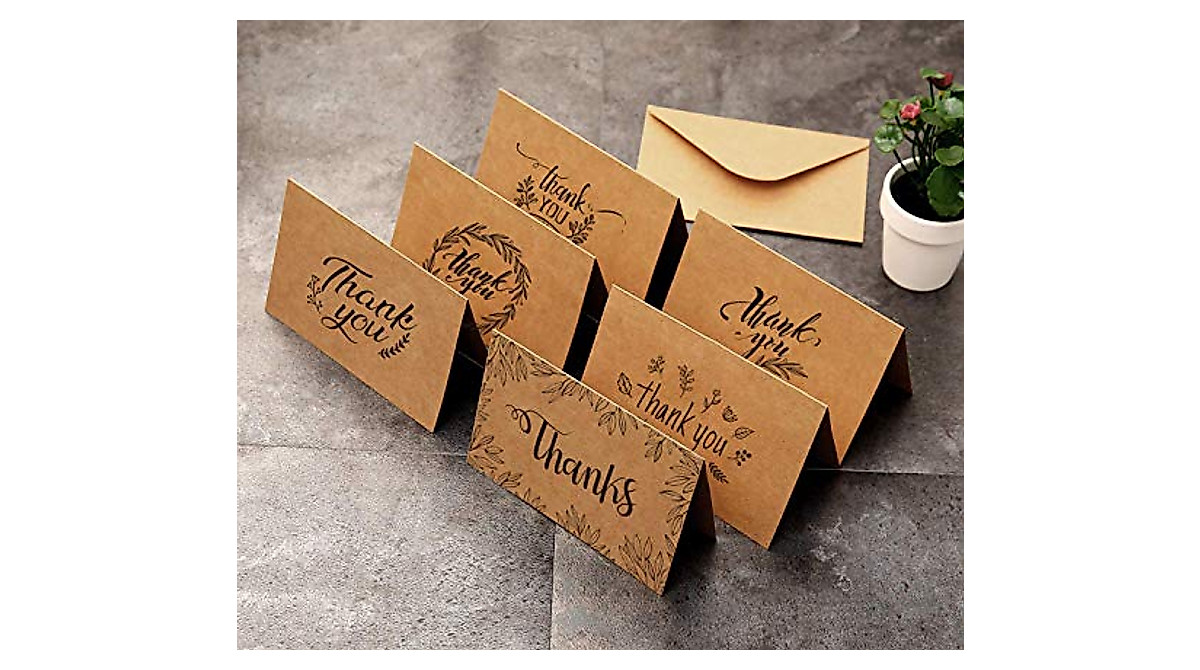 Thank You Cards by Ohuhu – 36 Pack Kraft Cards with Envelopes