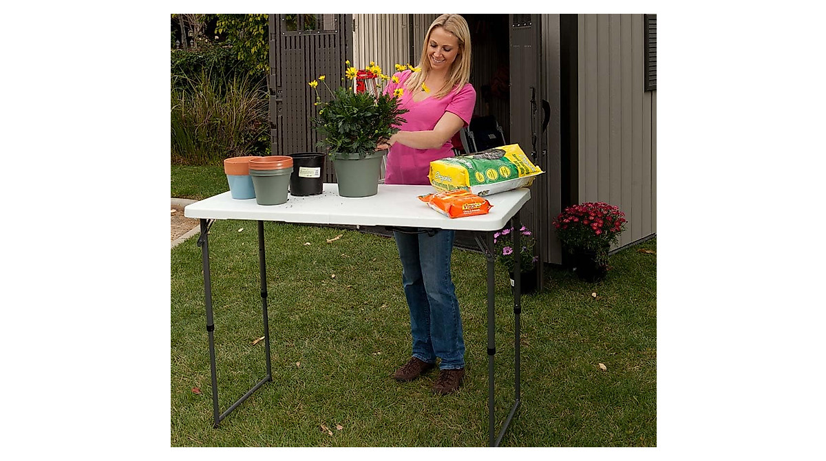 Lifetime Height Adjustable Camping & Utility Folding Table - 4ft