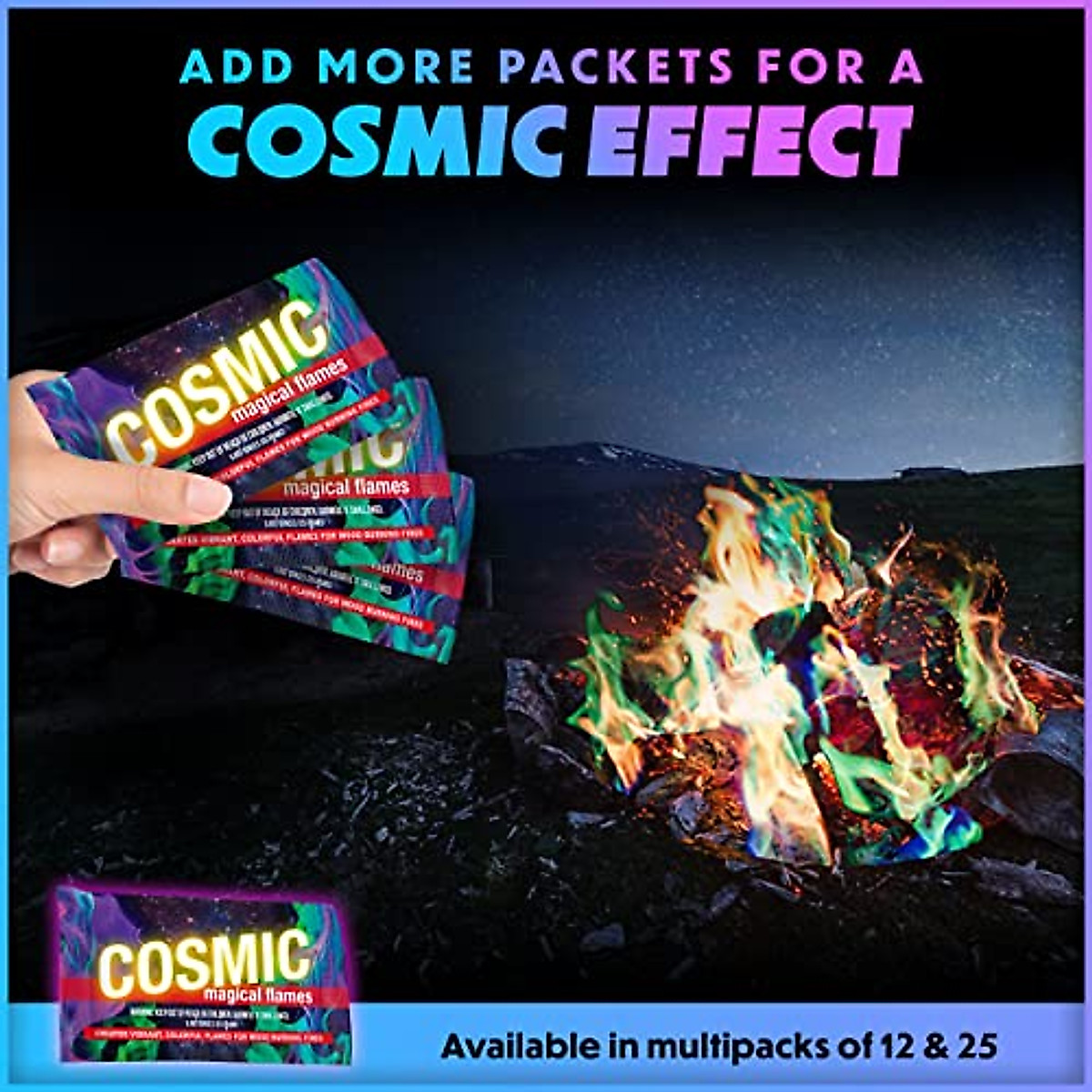 Magical Flames Cosmic Fire Packets - Vibrant Color Change Fire Effects