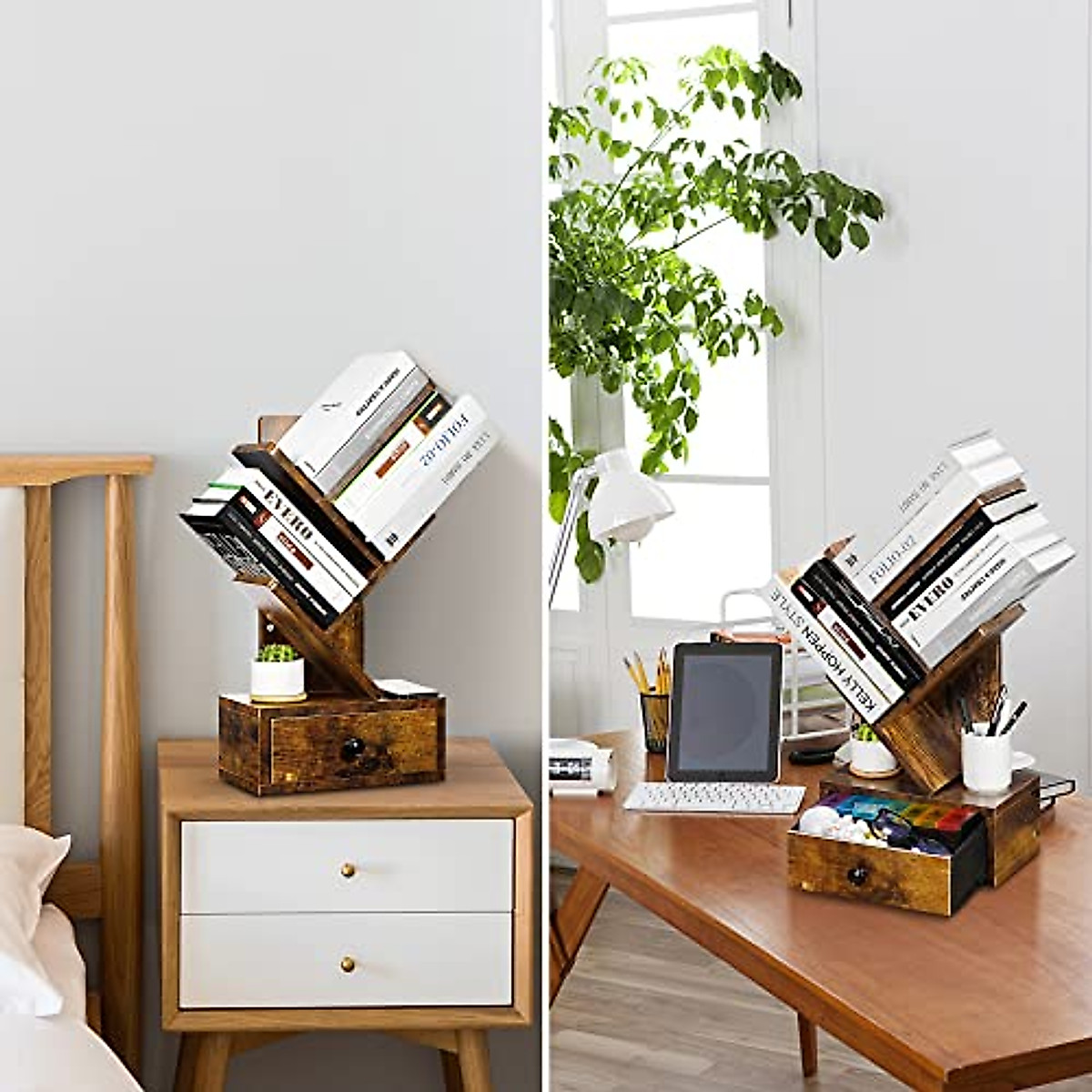 Elegant ORGXpert 5-Shelf Vintage Tree Bookshelf