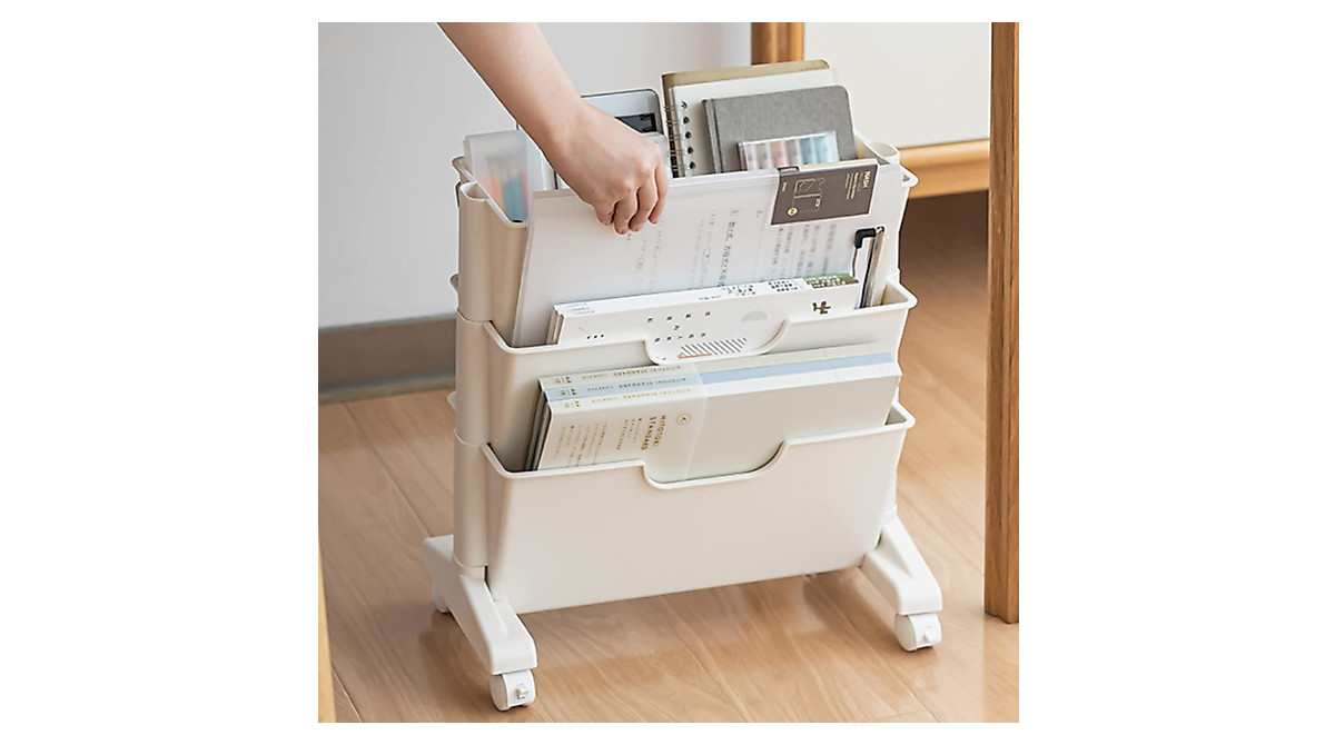 White 3-Tier Rolling File Cart for Classroom & Home
