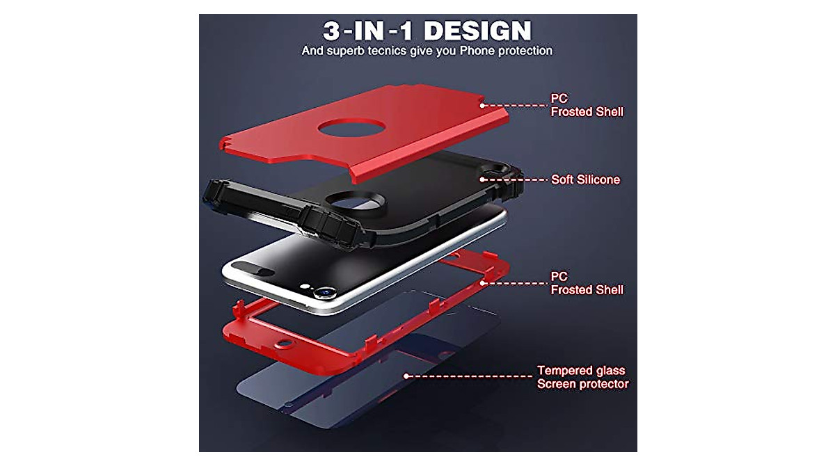iPod Touch 7th Gen Case with Screen Protectors | Shockproof & Slim