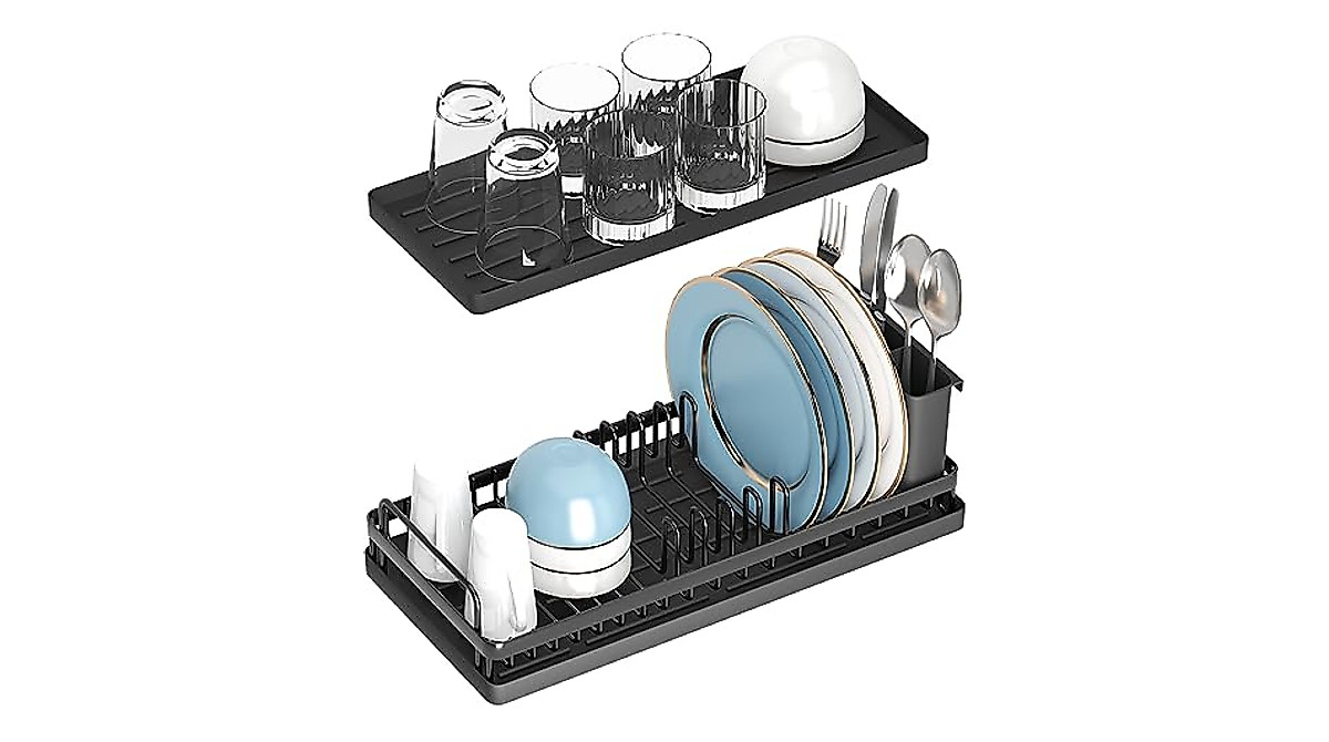 Compact CHLORYARD Dish Drying Rack & Silicone Mats