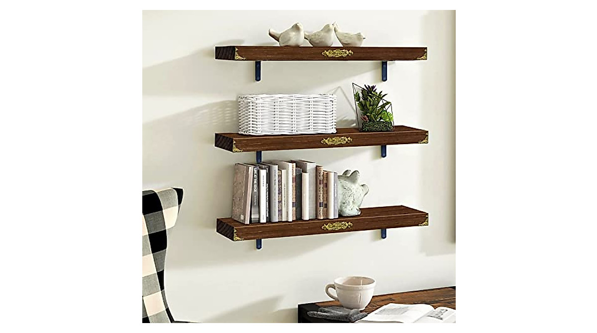 36" Rustic Floating Shelves Set of 2 | FesGif Wood Wall Decor