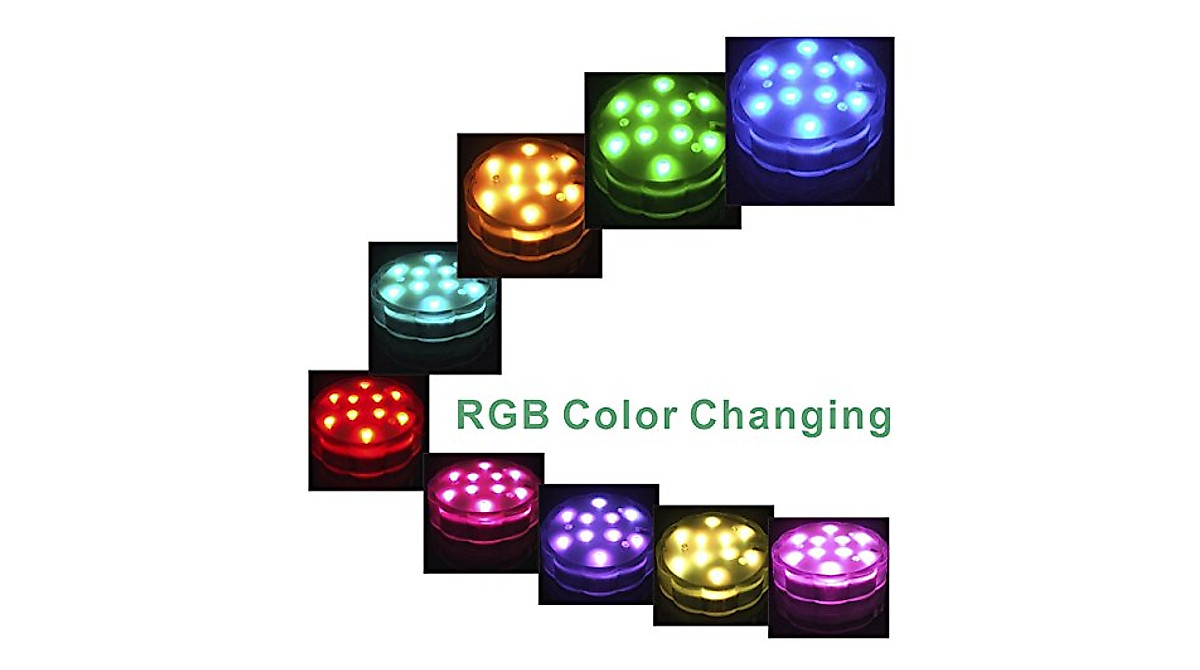 Durawell Color Changing Submersible LED Lights - 13 Colors & Modes
