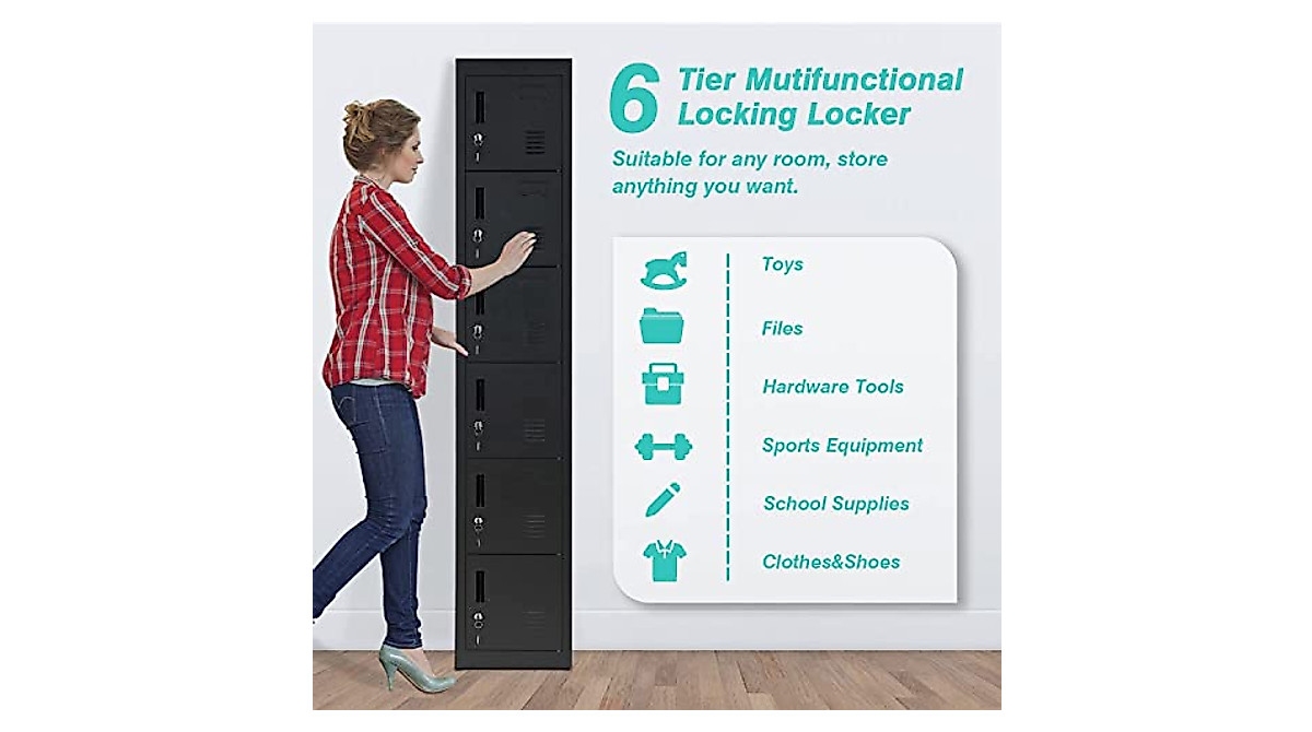 Atripark 6-Tier Metal Locker for Secure Storage Solutions