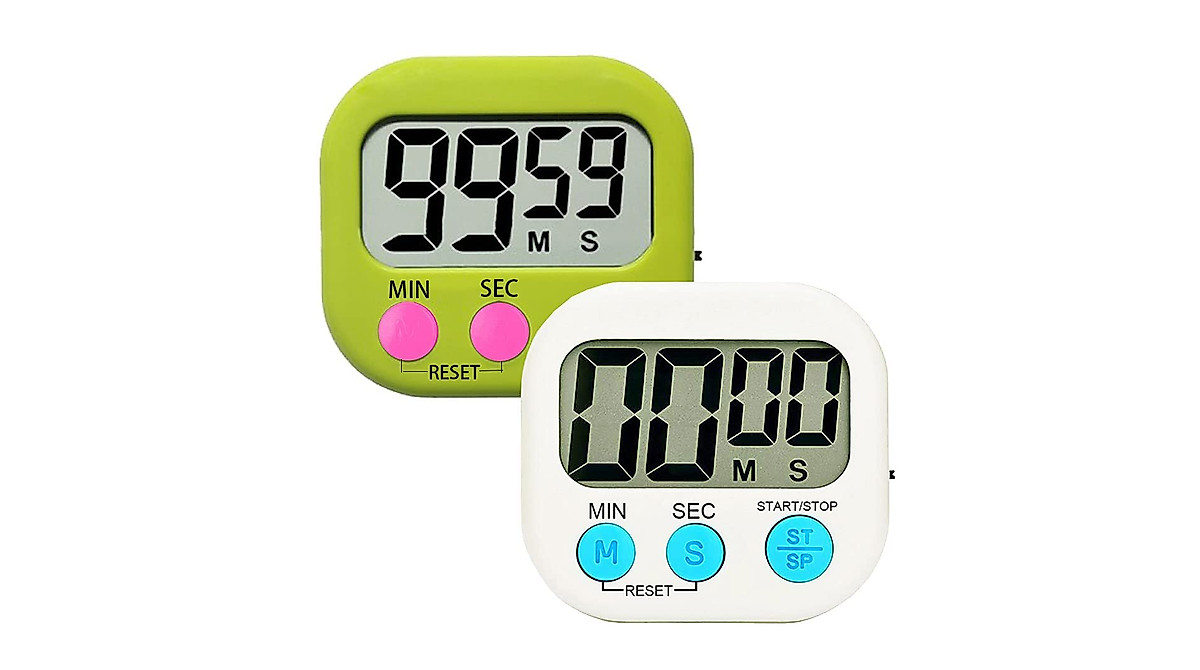 Kitchen Timer Digital 2-Pack | Loud Alarm, Magnetic & Easy Use