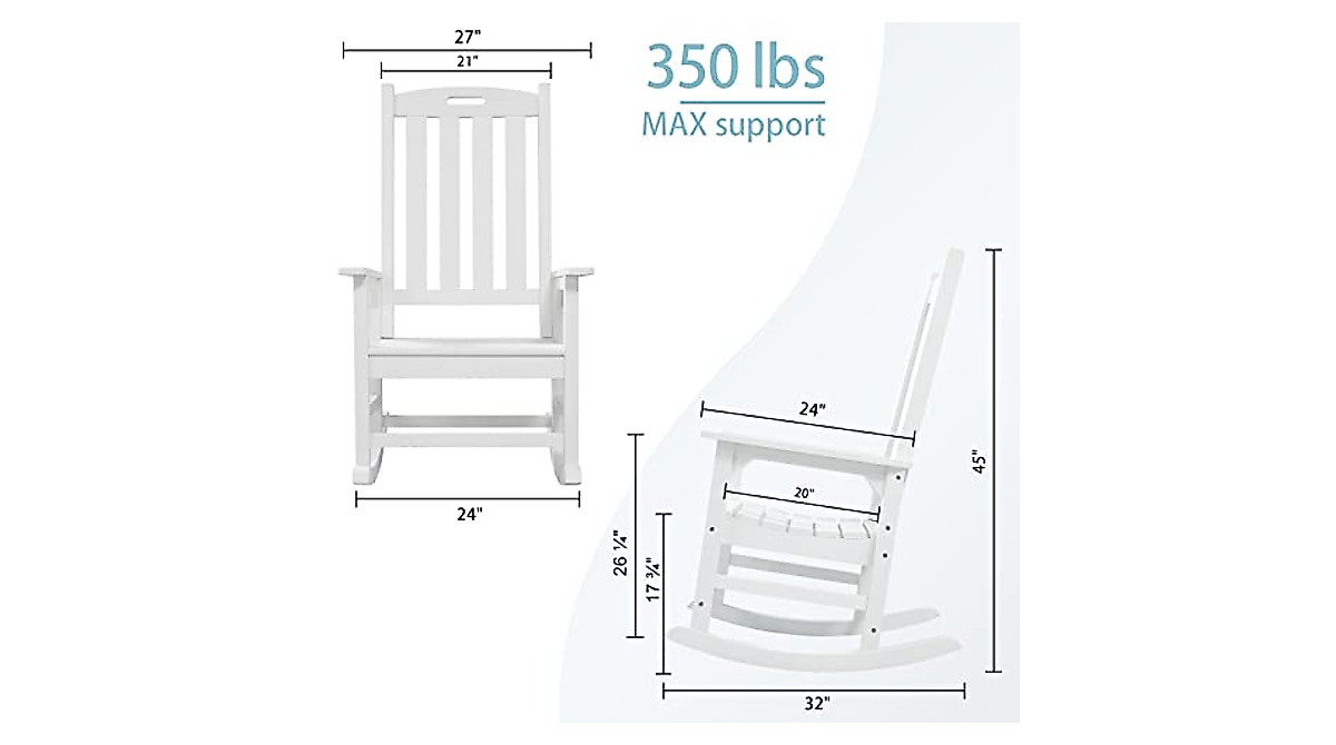 Psilvam Poly Lumber Rocker: All-Weather, Wood-Look Patio Chair