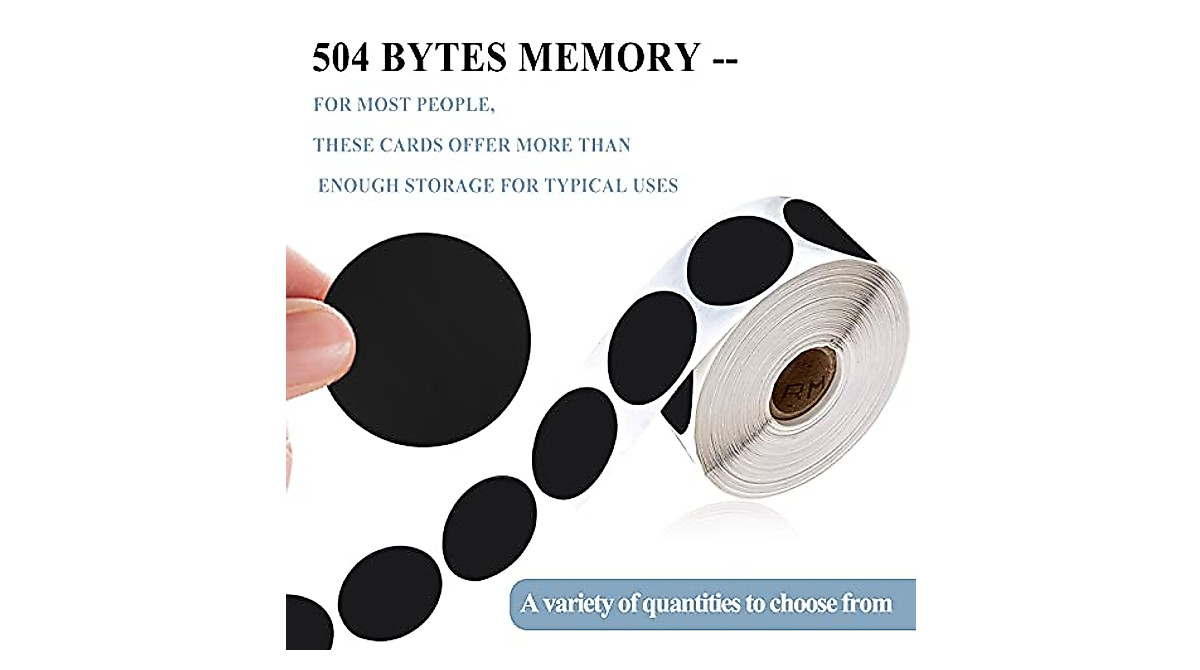 50 Pack NFC Stickers NTAG215 - Programmable Black Contactless Tags
