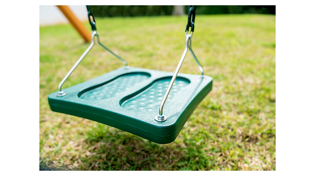 Swing-N-Slide Stand-Up Swing for Kids - Safe and Durable Green Platform