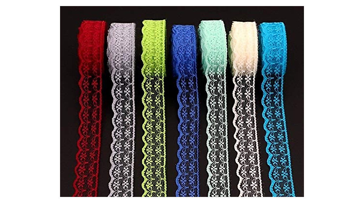 Mixed Color Floral Lace Ribbon - 20 Rolls of 200 Yards