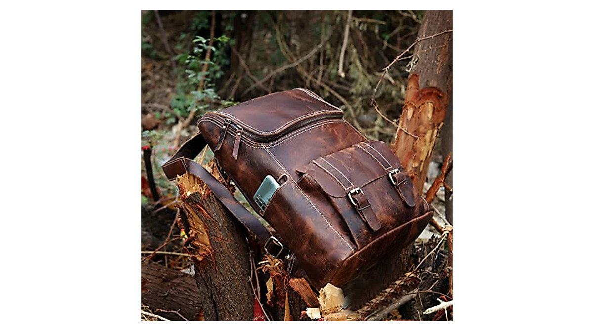 Personalise Full Grain Leather Backpack For Men 17 Inch - Australia