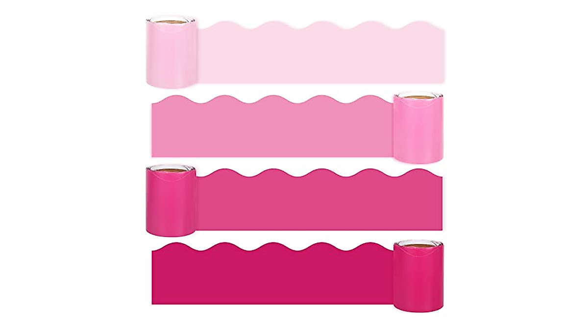 Valentine's Day Bulletin Board Borders - Pink 4 Rolls for Classroom Decor