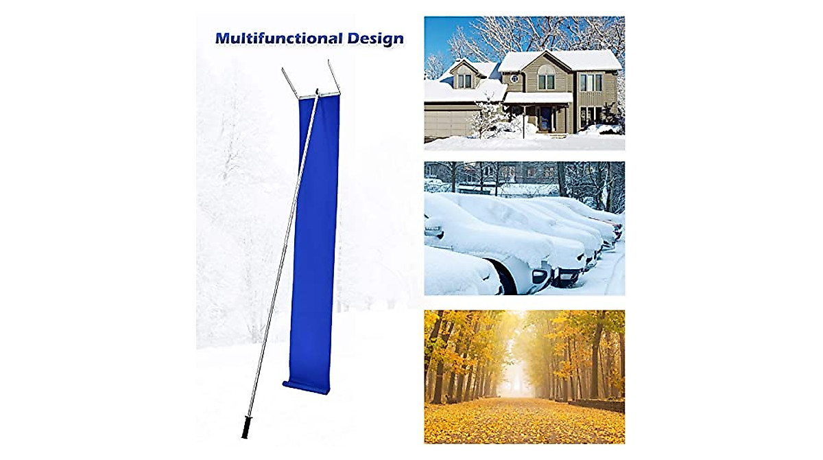 Goplus Snow Roof Rake - Extendable Aluminum Snow Removal Tool