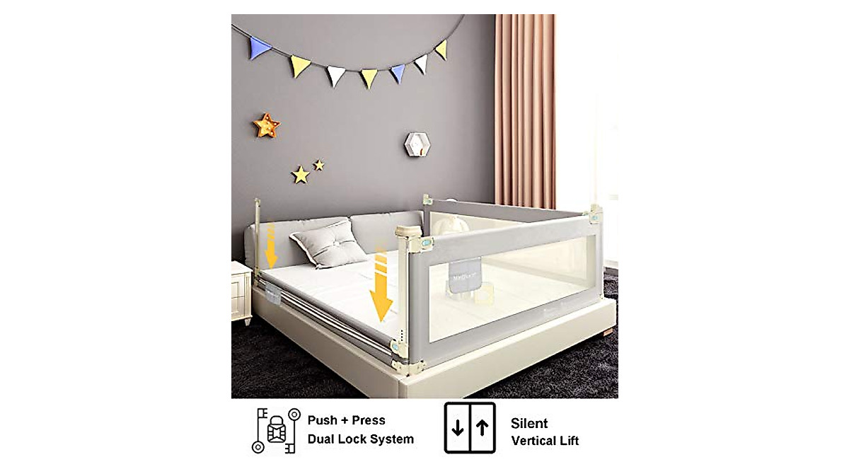 ANGELLOONG Extra Long Bed Rails for Toddler Safety