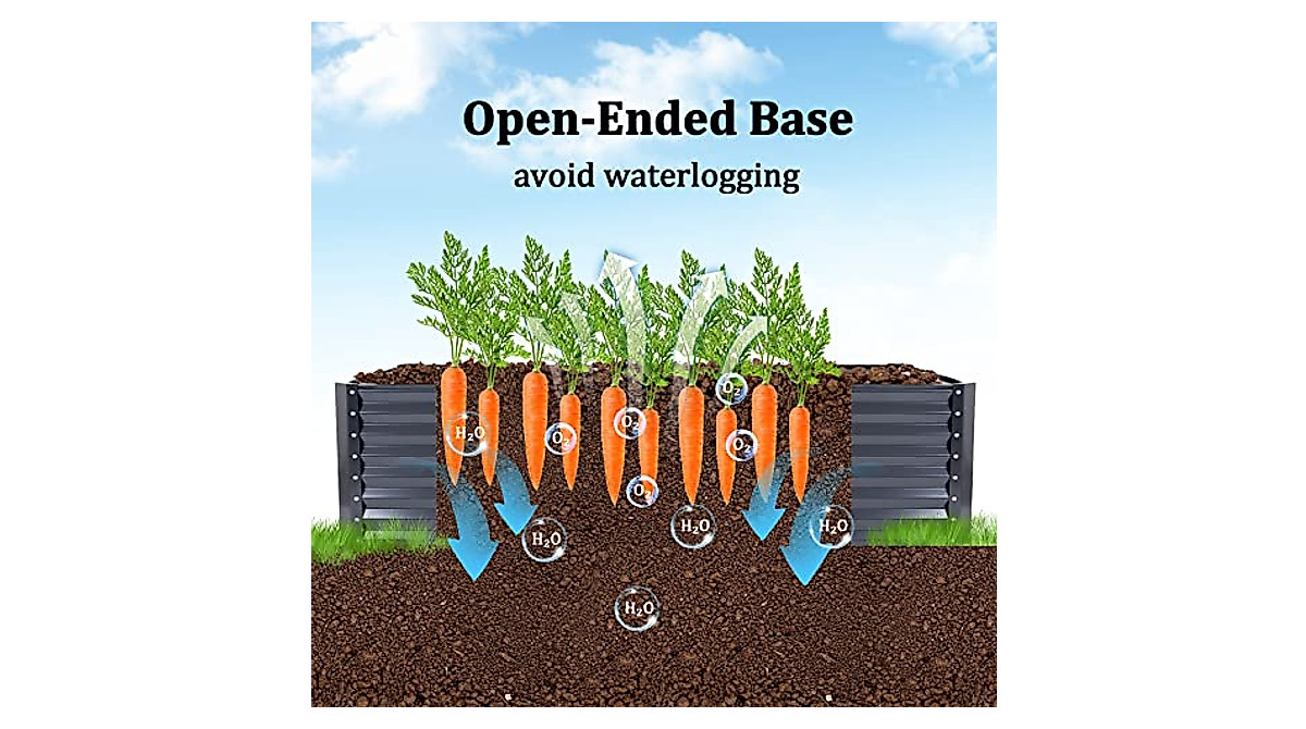 KGAR 8x4ft Metal Raised Garden Bed | Durable Outdoor Planter Box