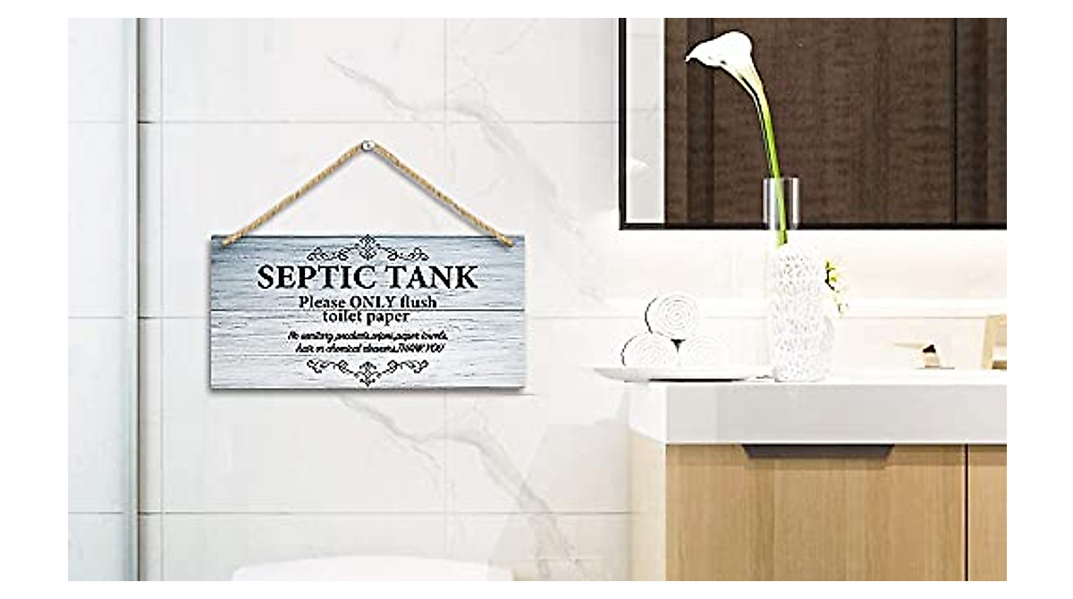 TOARTi Bathroom Quote Wooden Sign - Humorous Restroom Wall Decor