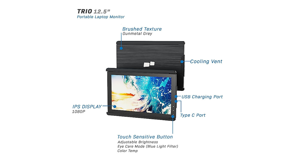 Trio Portable Laptop Monitor: Boost Productivity with Dual Screens