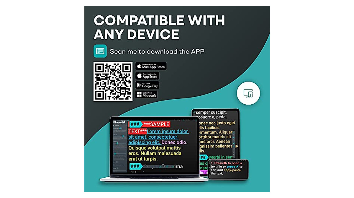 Wireless Bluetooth Teleprompter Remote Control for iOS, Android & Mac